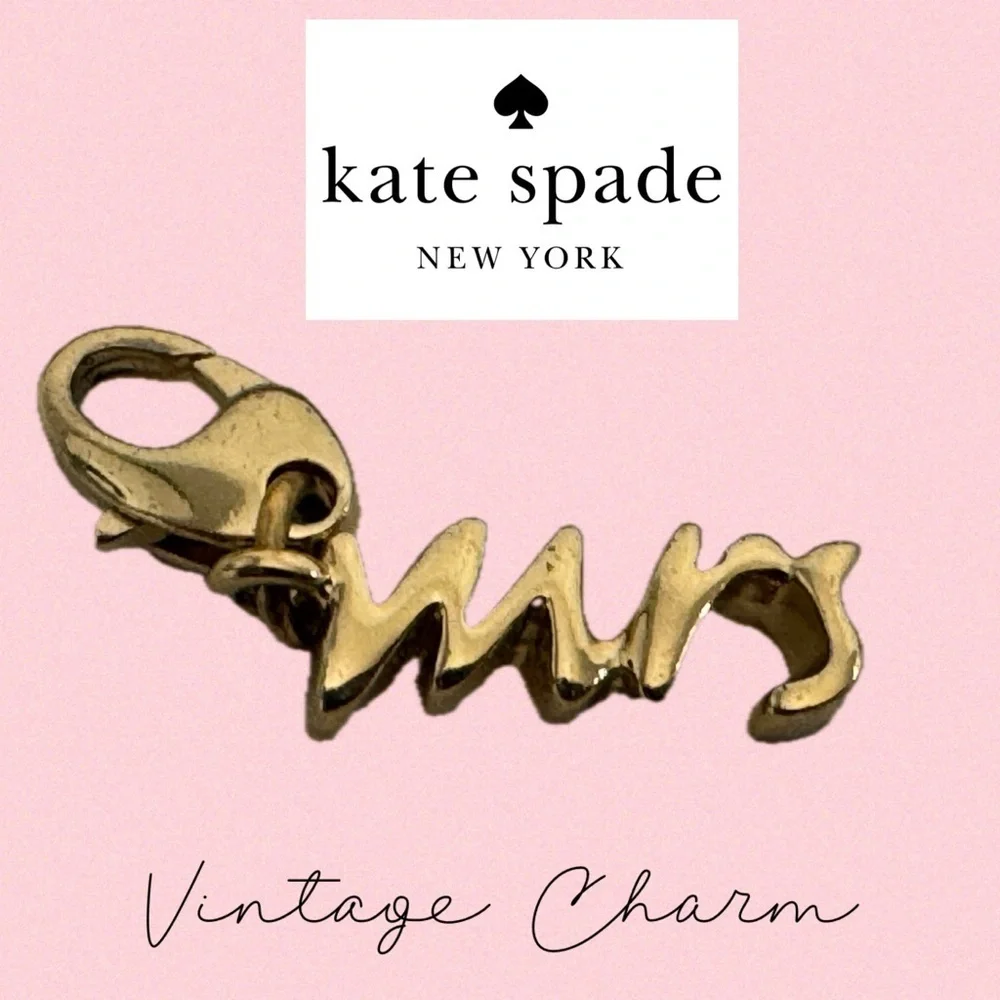 Kate Spade 12 KT Gold 'Mrs' Vintage Wedding Belles Charm (No Bracelet) - Picture 5 of 8